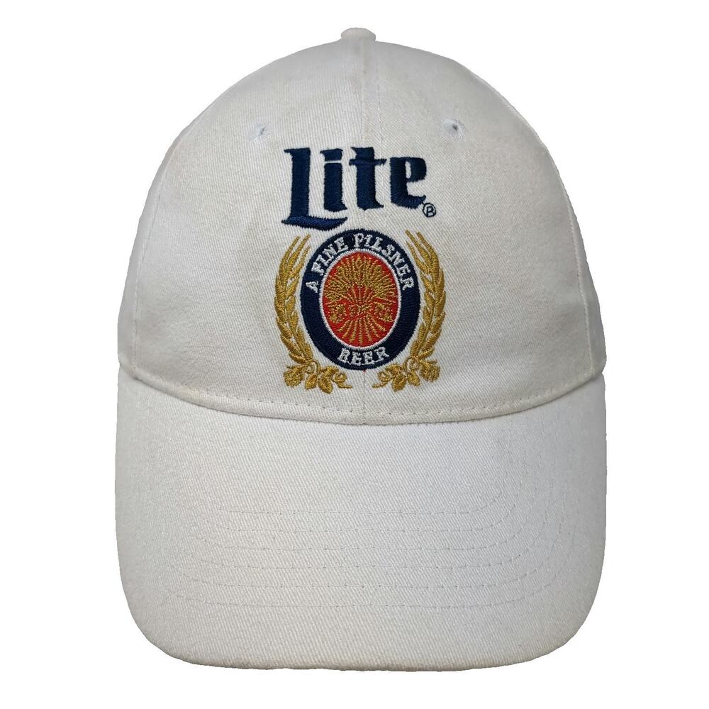 ACME Miller Lite Beer Logo Baseball Cap White One Size Snapback Fine Pilsner Hat